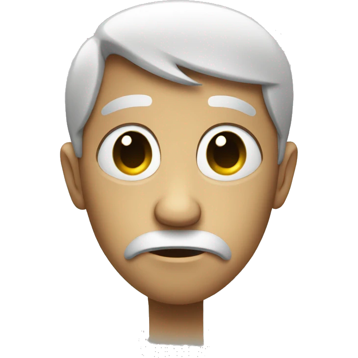 Sad and curious face emoji