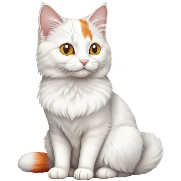 Turkish van cat short hair sitting desaturated emoji