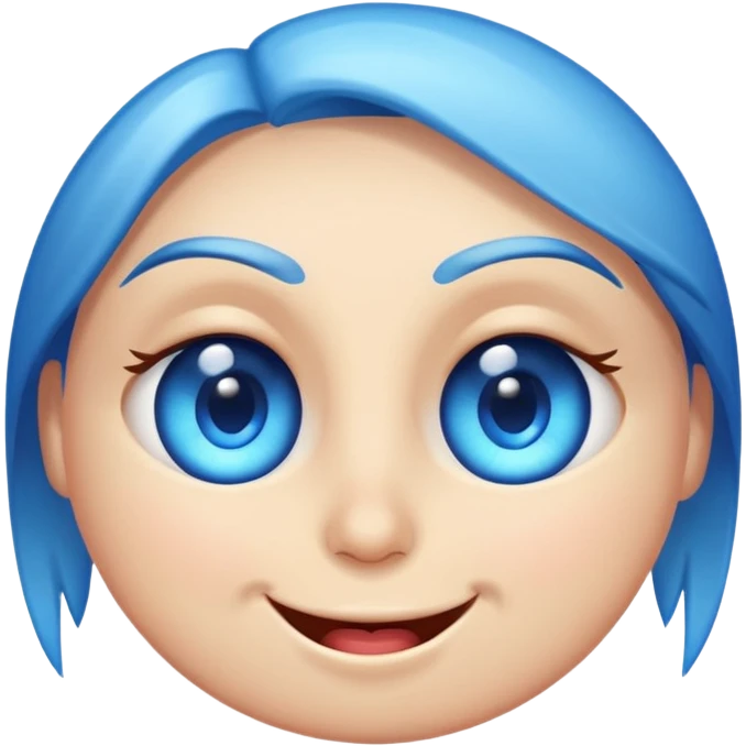 winking face with one glowing blue eye, more playful expression emoji