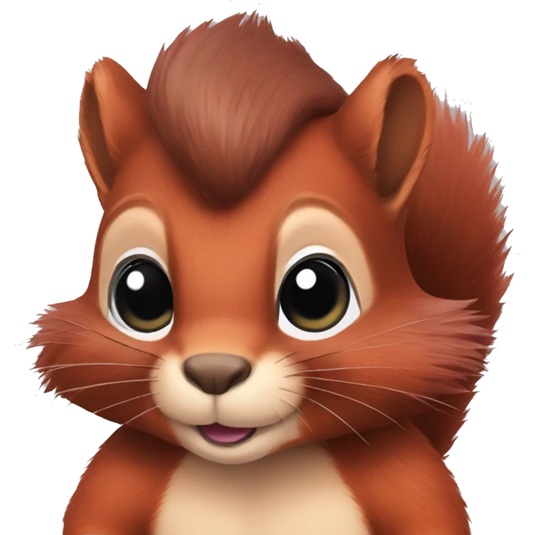 red squirrel with black hair and pink eyes emoji