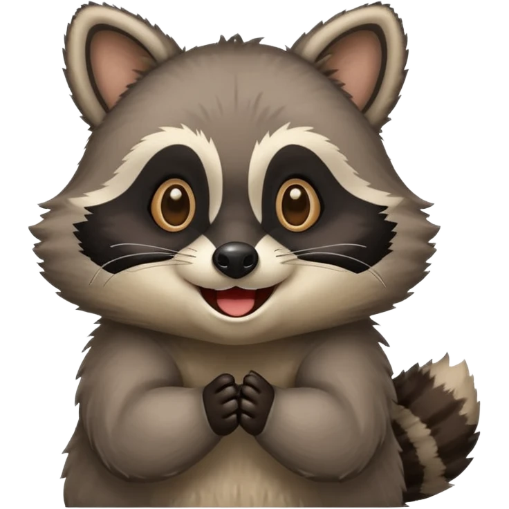 Raccoon saying yay emoji