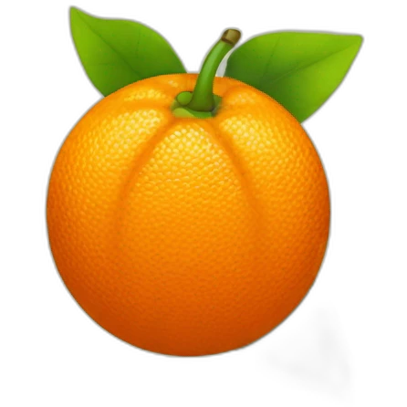 Orange with leaves and an orange gradient color emoji