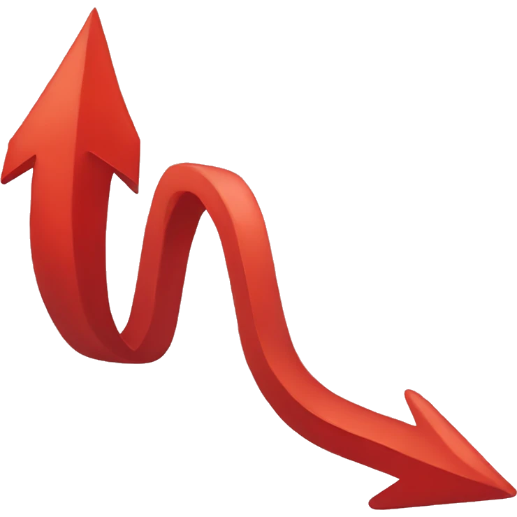 red arrow rising up emoji