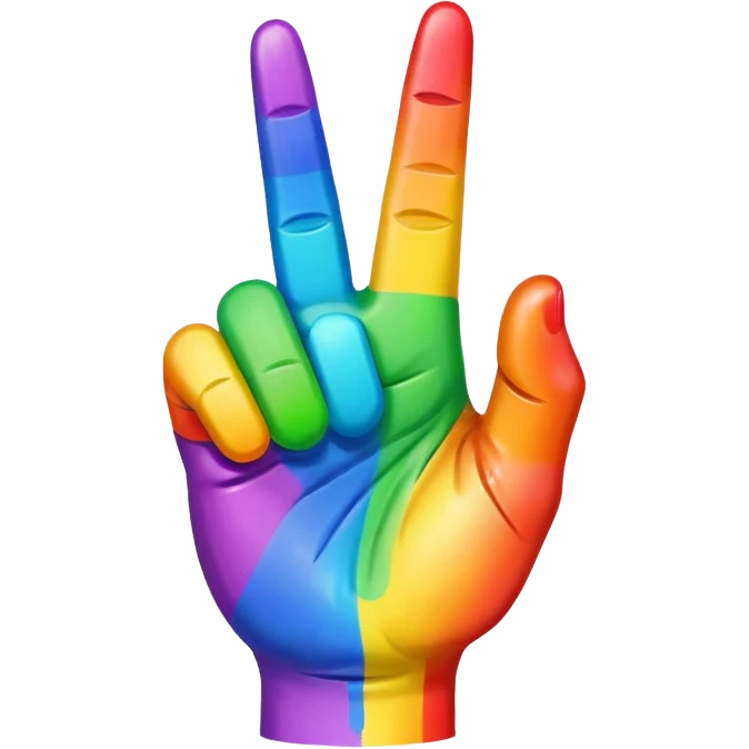 Rainbow middle finger emoji