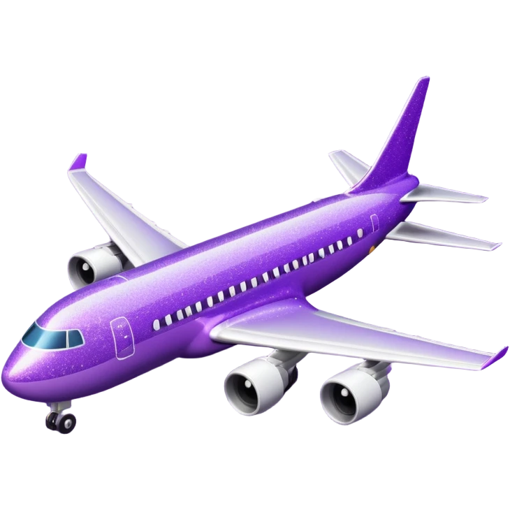 airplane purple glitter emoji