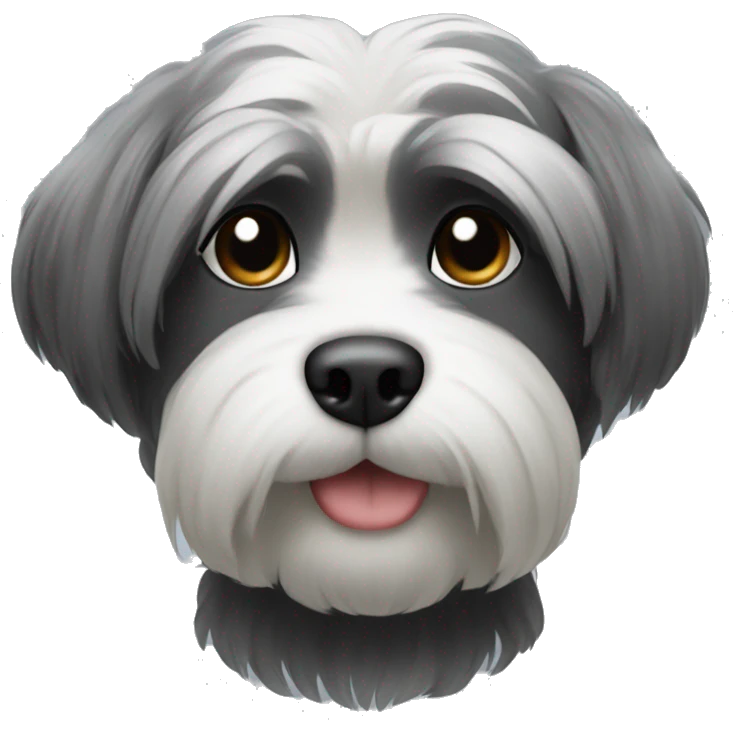 Shitzu dark gray hair emoji