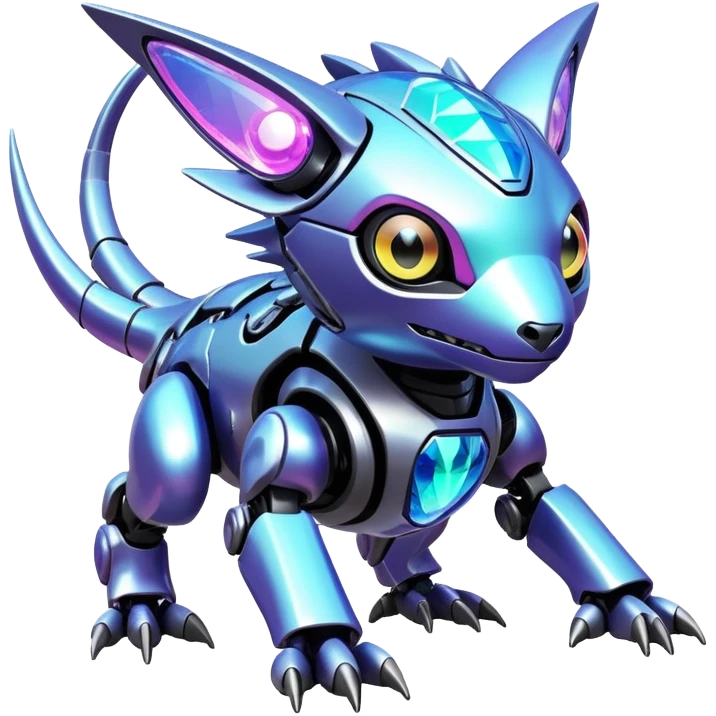  exotic shiny futuristic modern cyber-Fakémon-Digimon-Trico-creature emoji