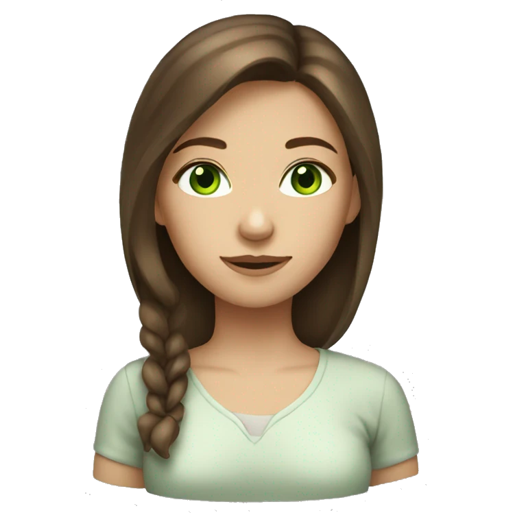 Girl with brown hair and green eyes emoji