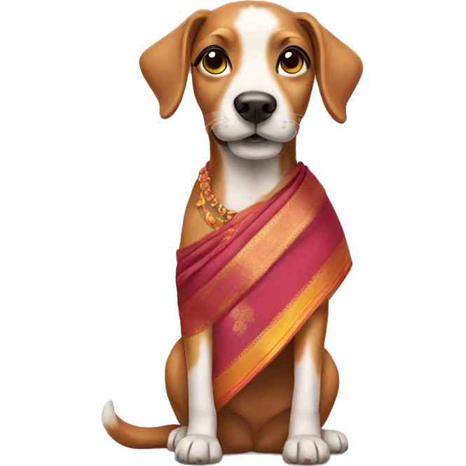 Dog wearing saree emoji