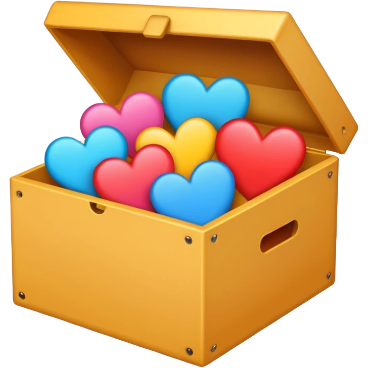 a box with an instagram logo on its face,  open with swipe files inside and hearts, likes  emoji