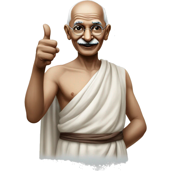 Mahatma Gandhi showing thumbs up emoji