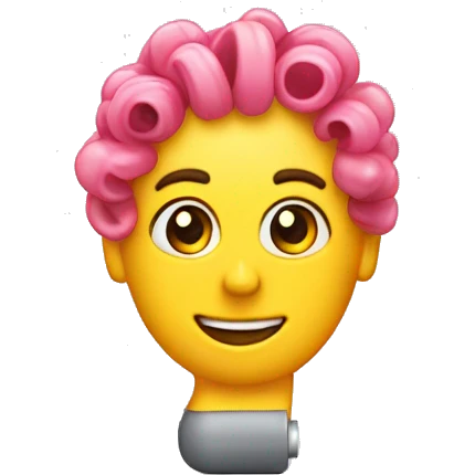 a plastic curler for hair on desk emoji