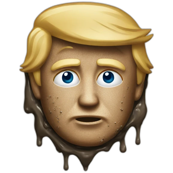 Donald Trump covered in mud emoji