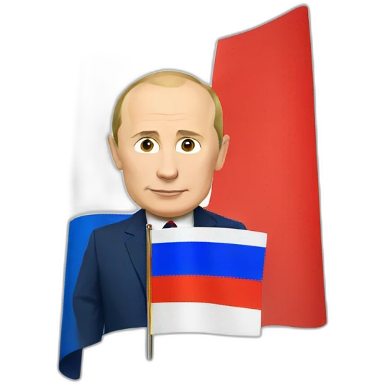 Putin with Russian flag emoji