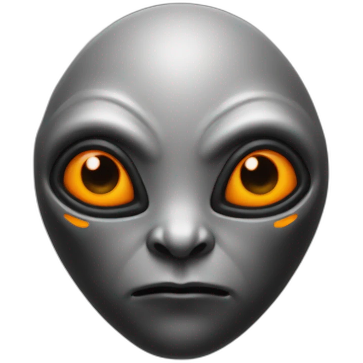 realistic alien black with orange details emoji