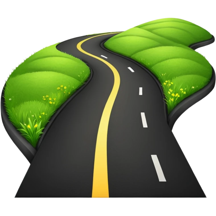 wide roadway with Grass on the sides emoji emoji