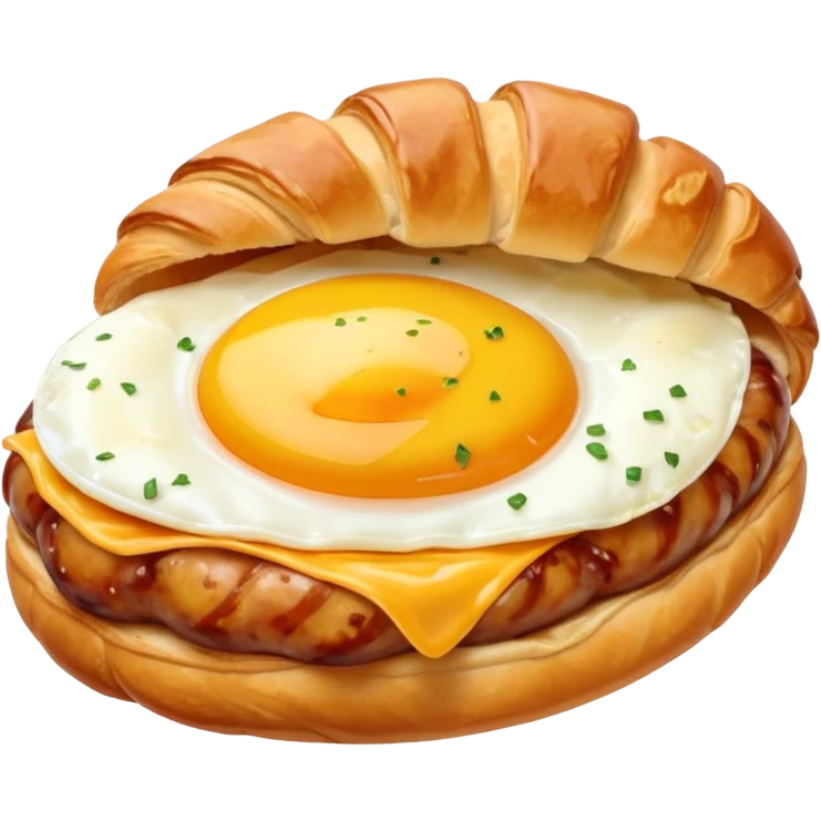 Croissant Saucisse oeuf et fromage emoji