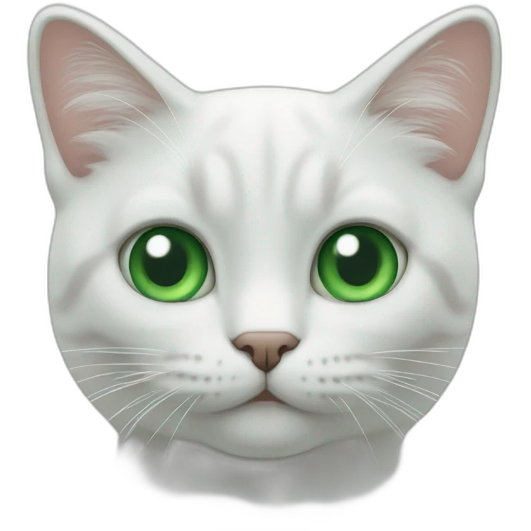 Chat blanc yeux bleus et vert emoji