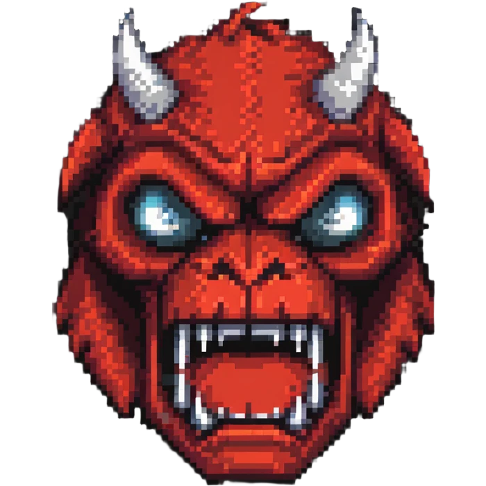red-hot, angry, scary monster face emoji