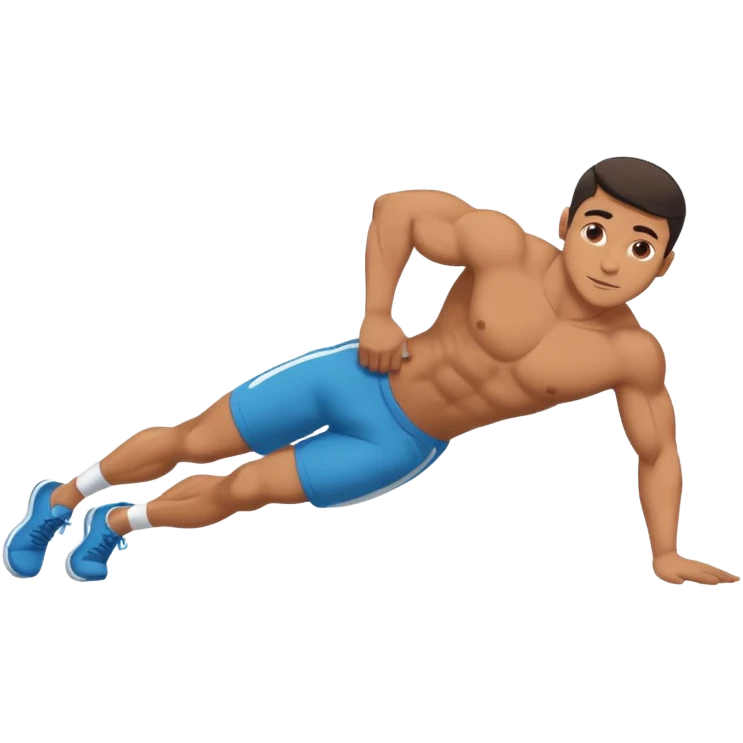 latin guy doing a planche on the floor emoji