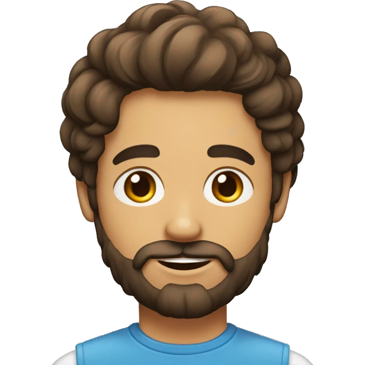 un garcon brun avec de la barbe et les cheveux court emoji
