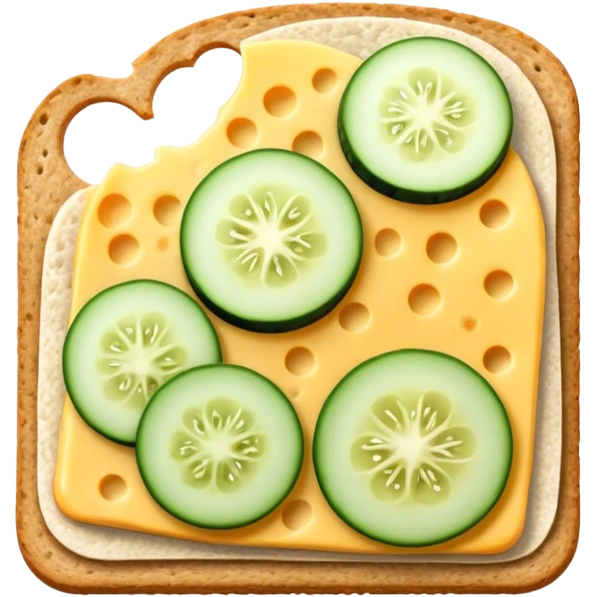 Crisp bread with cheese and cucumber  emoji