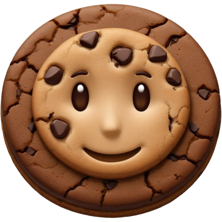 one brown dark chocolate cookie with no face emoji