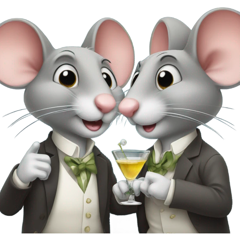 two mice with martinis emoji