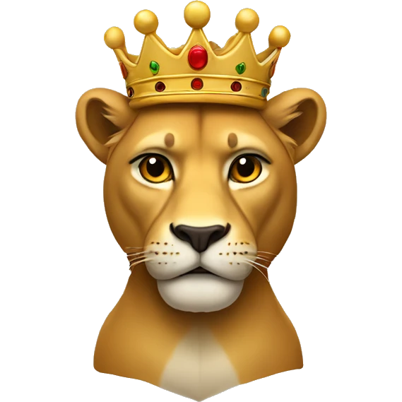 Leão com coroa de rei emoji