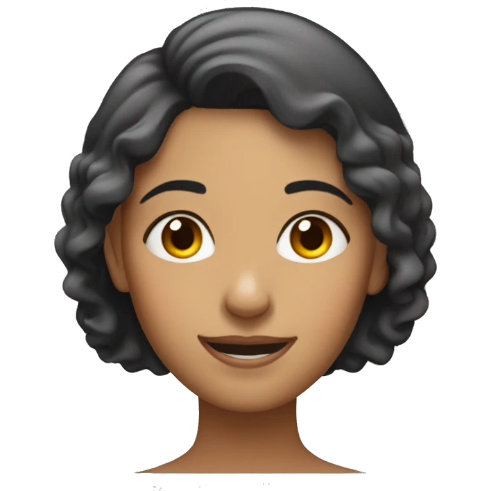 woman using hand to tuck hair behind ear while smirking emoji