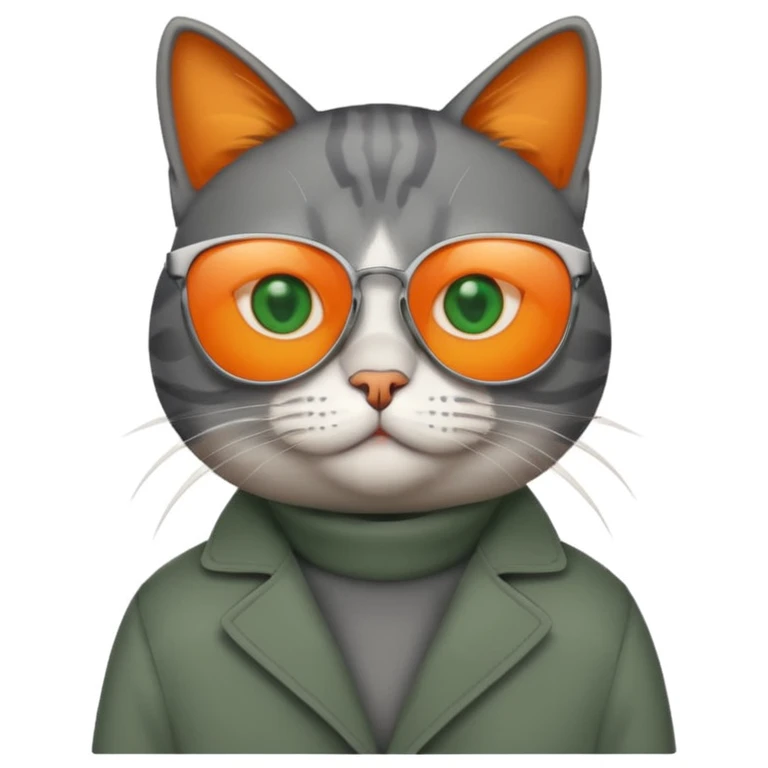 a cat wearing sunglasses, green background emoji
