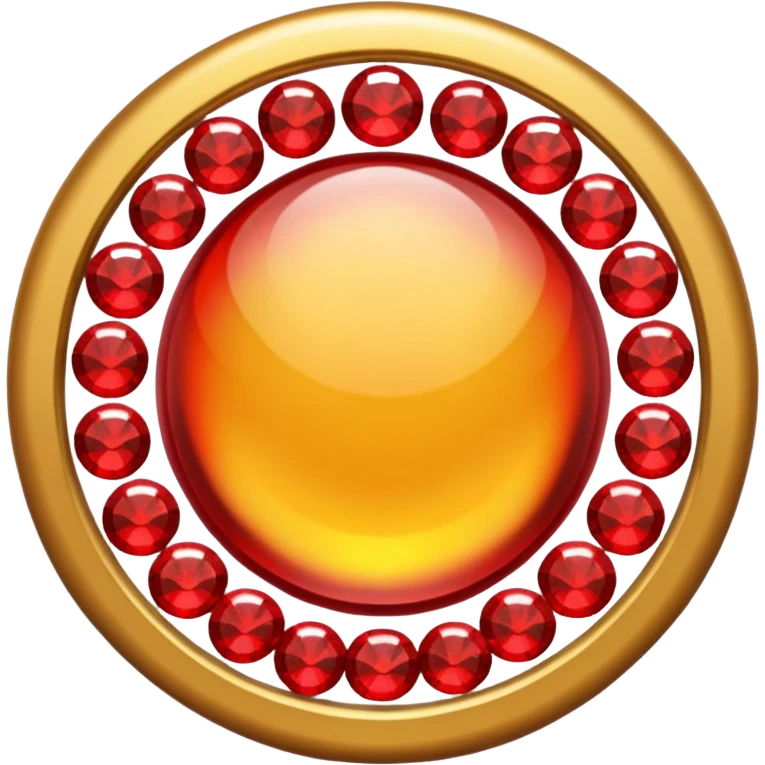 Golden circle with red gems emoji