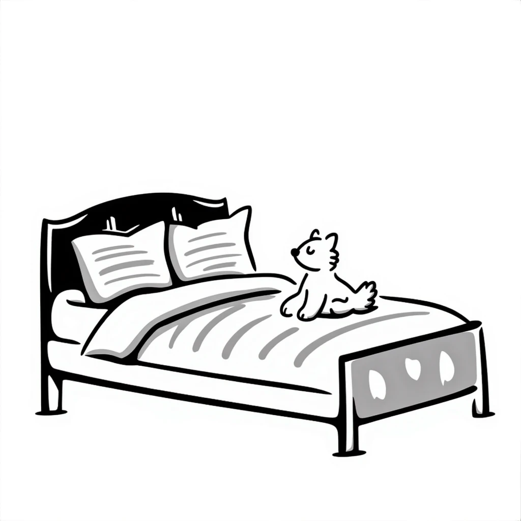 A comfortable bed with pillows and blanket emoji
