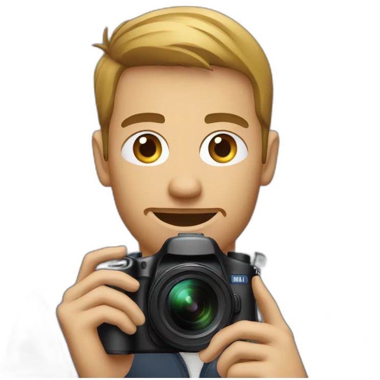a man vlogging using mirrorless camera emoji