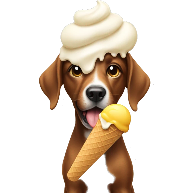 dog eating ice cream emoji