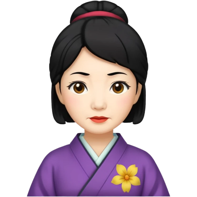 old japanese women with black hair emoji