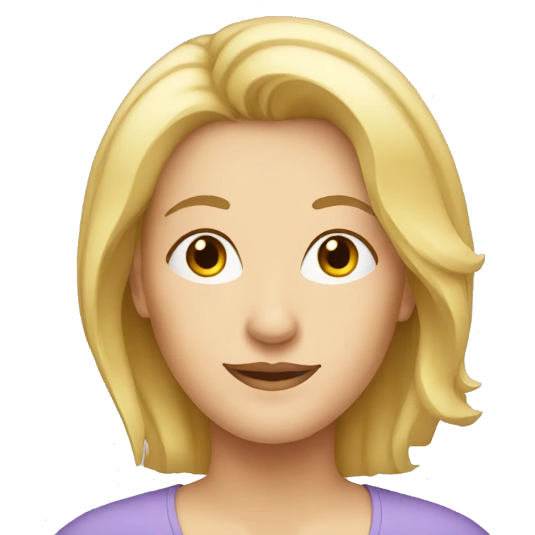 white mid age adult head woman with blonde hair emoji