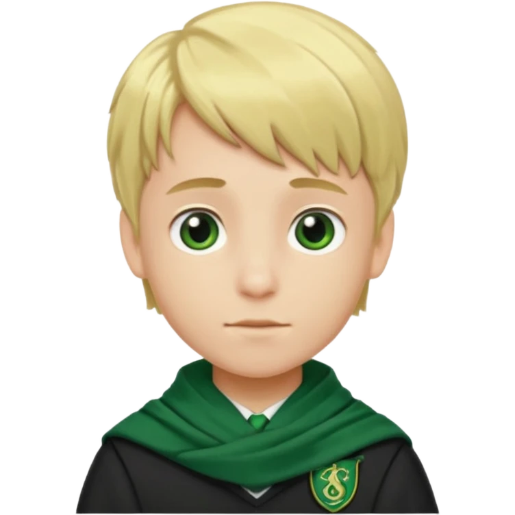blonde hair boy in Slytherin uniform with green scarf emoji