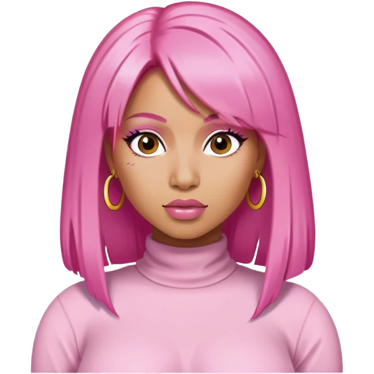 Nicki Minaj with pink hair emoji