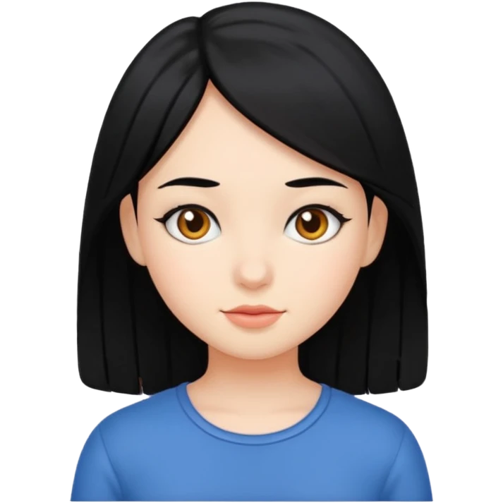 black hair girl emoji