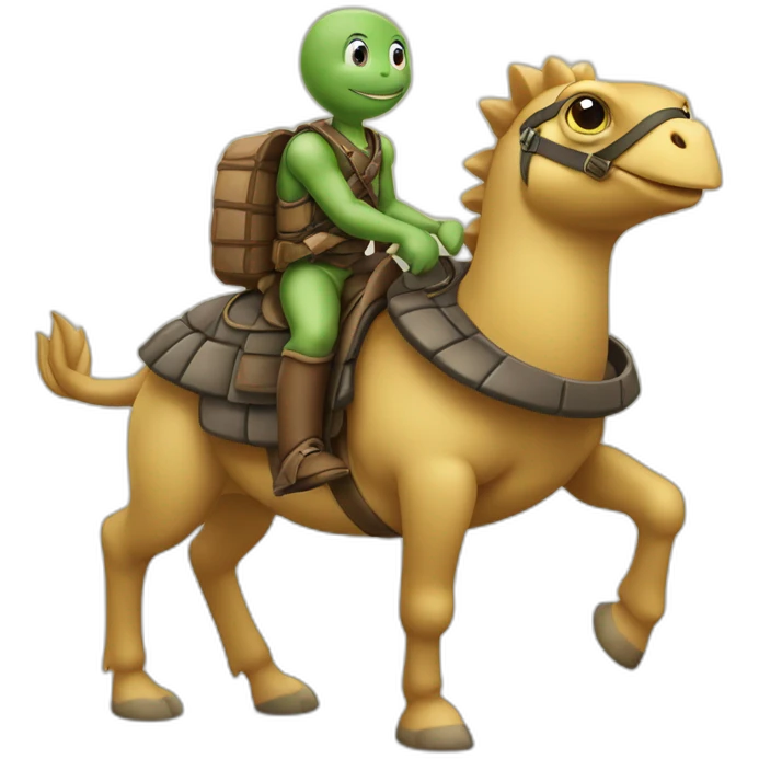 Tortue sur un cheval emoji
