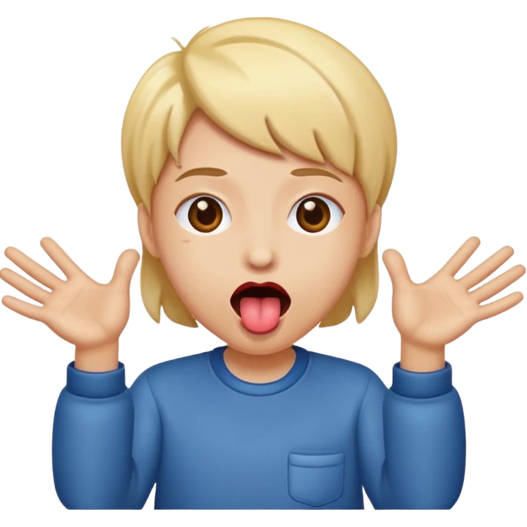 tongue out hands open emoji