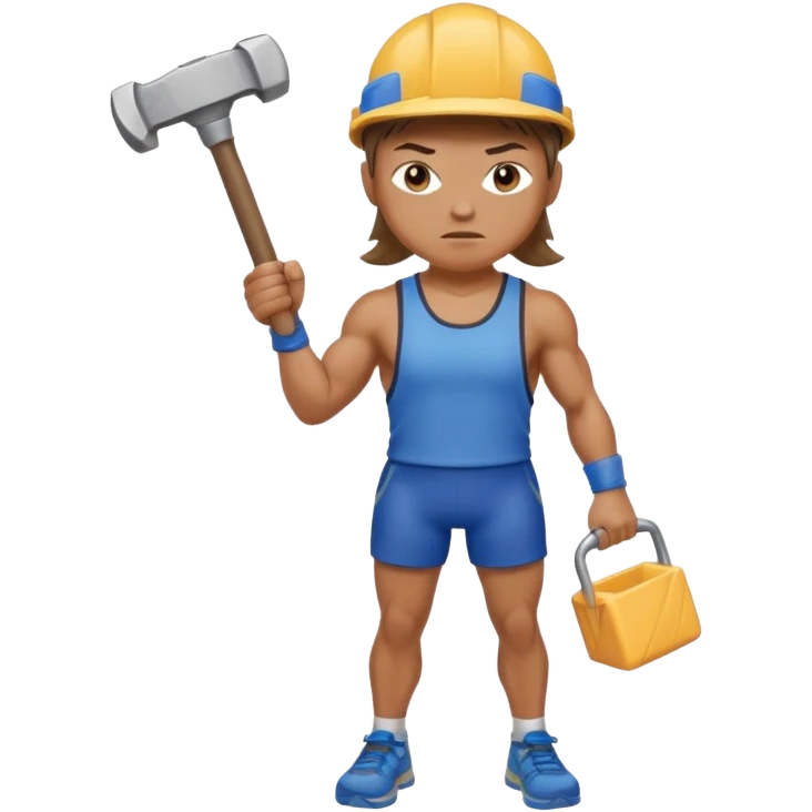 An emoji representing the ironman challenge event long-distance marathon for an mmorpg player who crafts everything themselves the hard way, and does not buy or sell items in-game. emoji