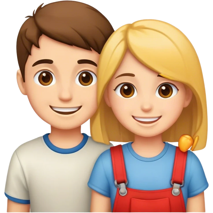 boy and girl smiling together emoji