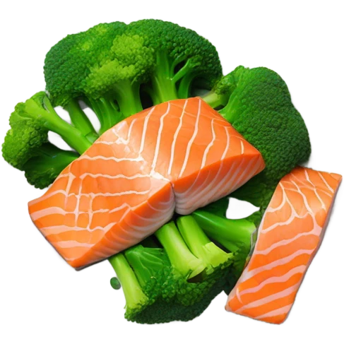 salmon and broccoli emoji