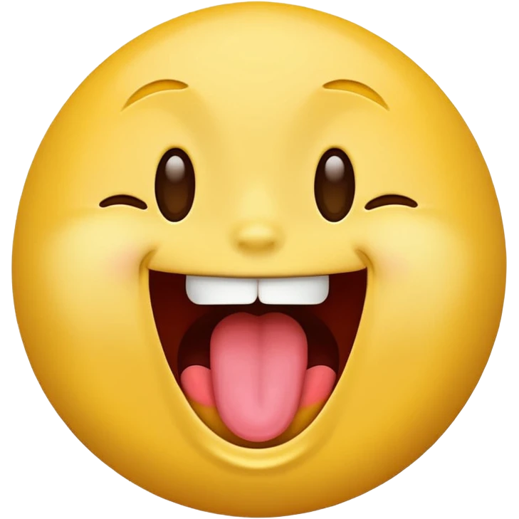 Yellow face emoji laughing with tongue out emoji