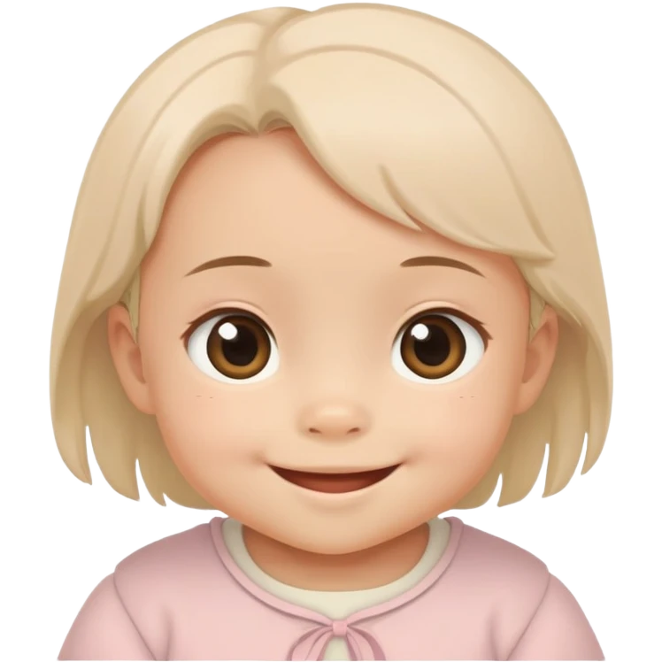 Give me a Studio Ghibli Style baby gril with simle emoji