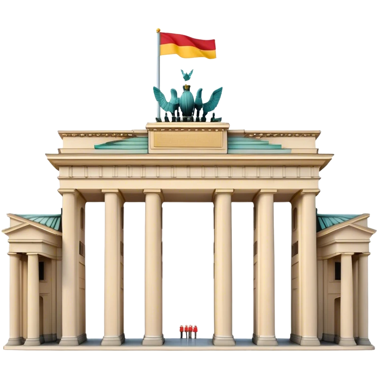 Cinematic Realistic Brandenburg Gate Landmark Emoji, depicted as the iconic neoclassical monument rendered with lifelike detail and dynamic, historic lighting. emoji