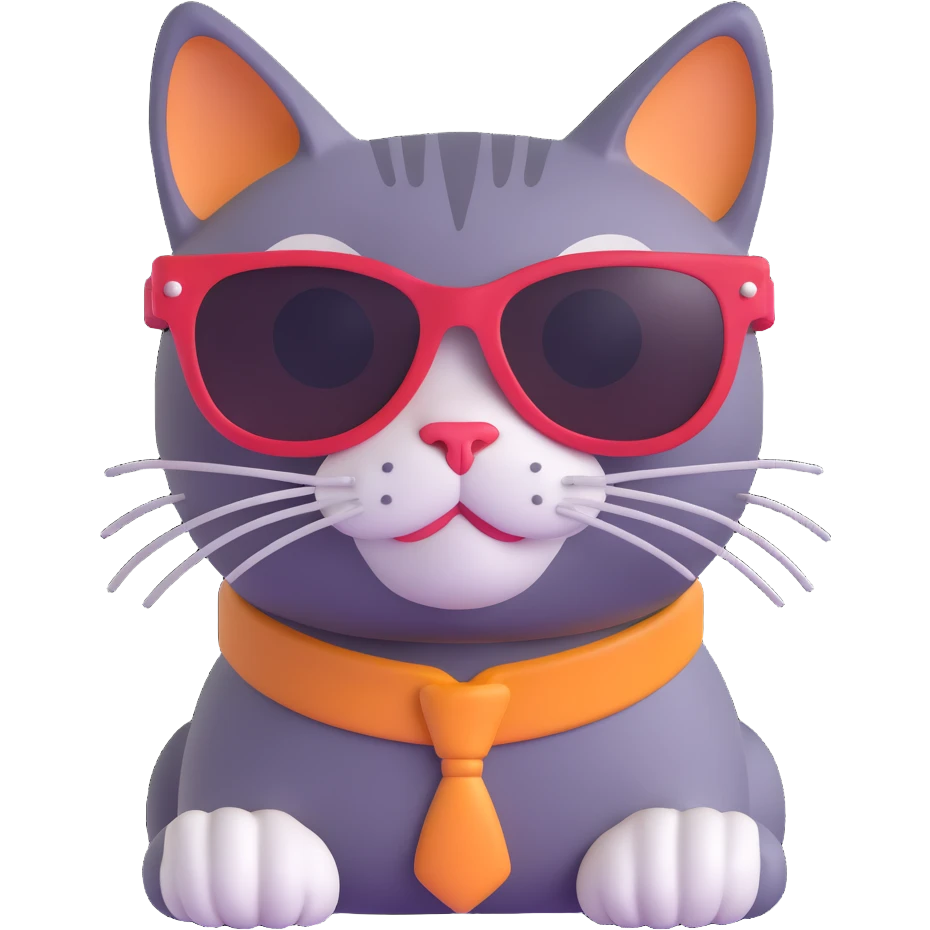 a cat wearing sunglasses emoji