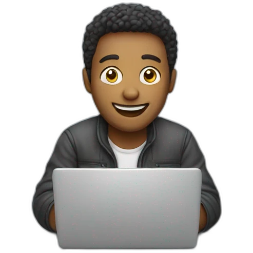 person happy with laptop emoji